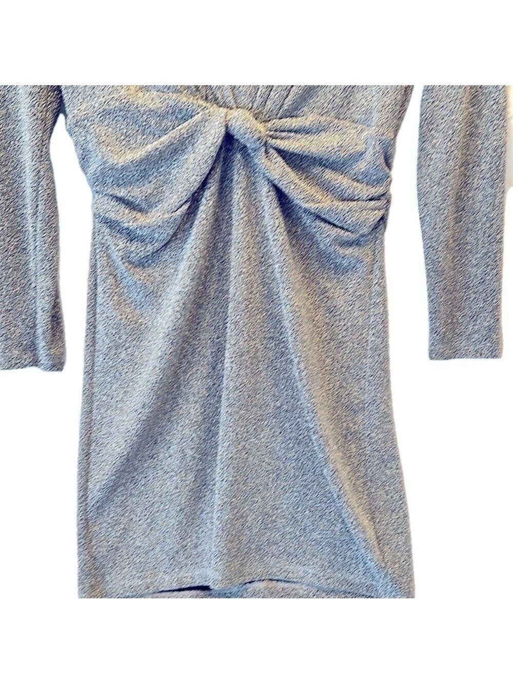 Zara Metallic Dress, NWT, Size L, PTP 22”, Length 36”, zip back, shoulder pads - Picture 4 of 7